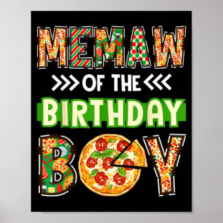 Oma des Jungen Geburtstagsjunge Pizzaliebhaber-Par Poster