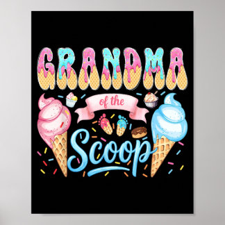 Oma des Scoop Ice Cream Gender Reveal Babys Poster