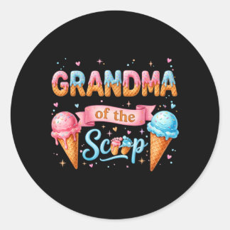 Oma des Scoop Ice Cream Gender Reveal Babys Runder Aufkleber