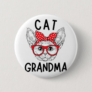 Oma Devon Rex Cat Lovers Cat Nana Muttertag Button