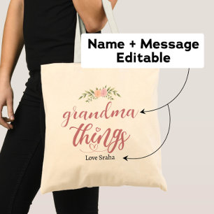 Oma Dings Custom Blumengeschenk von Grandkids Tragetasche
