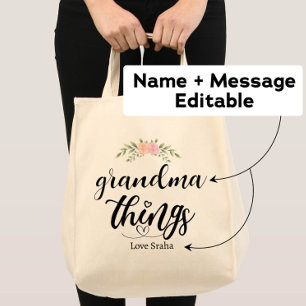 Oma Dings Custom Blumengeschenk von Grandkids Tragetasche