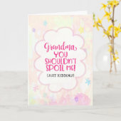 Oma, du solltest mich nicht verwöhnen (nur Spaß).. Karte (Gelbe Blume)