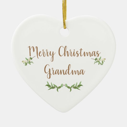 Oma Editable First Christmas Tree Bauble Keramik Ornament (Vorne)