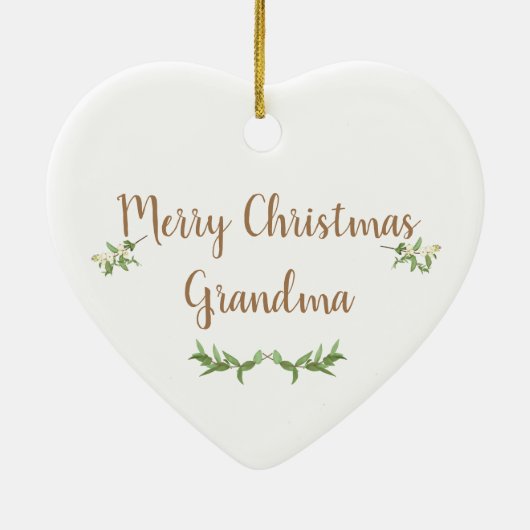 Oma Editable First Christmas Tree Bauble Keramik Ornament (Hinten)