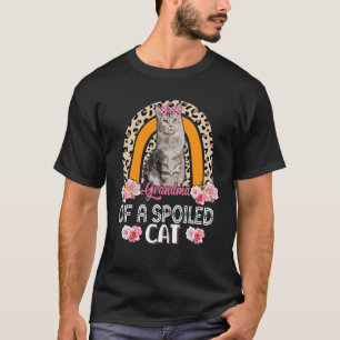 Oma einer verwöhnten Katze Süße Blumen Leopard Reg T-Shirt