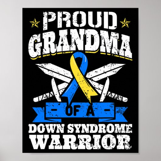 Oma eines Down-Syndroms Warrior Down's Granny Poster (Vorne)