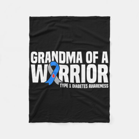Oma eines Kriegers Typ 1 Diabetes Bewusstsein Fleecedecke (Vorderseite)