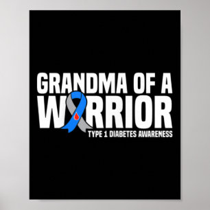 Oma eines Kriegers Typ 1 Diabetes Bewusstsein Poster