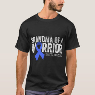 Oma eines Warriors T1D Diabetiker Blue Ribbon Supp T-Shirt