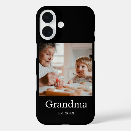 Oma eingerahmtes schwarzes Fotogeschenk Case-Mate iPhone Hülle (Rückseite)