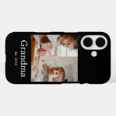 Oma eingerahmtes schwarzes Fotogeschenk Case-Mate iPhone Hülle (Rückseite (Horizontal))