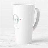 Oma Elegant Script Monogram Green White Latte Tass Milchtasse (Rechte Ecke)