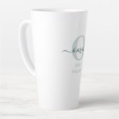 Oma Elegant Script Monogram Green White Latte Tass Milchtasse (Linke Ecke)