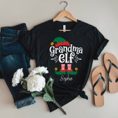Oma Elf Funny Elf Matching Weihnachtsgeschenk T-Shirt