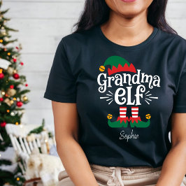 Oma Elf Funny Elf Matching Weihnachtsgeschenk T-Shirt