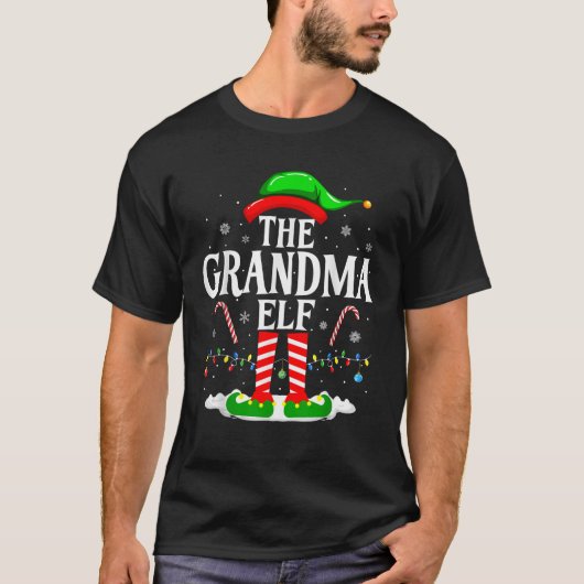 Oma Elf Funny Xmas Elf Matching Family Chr T-Shirt (Vorderseite)