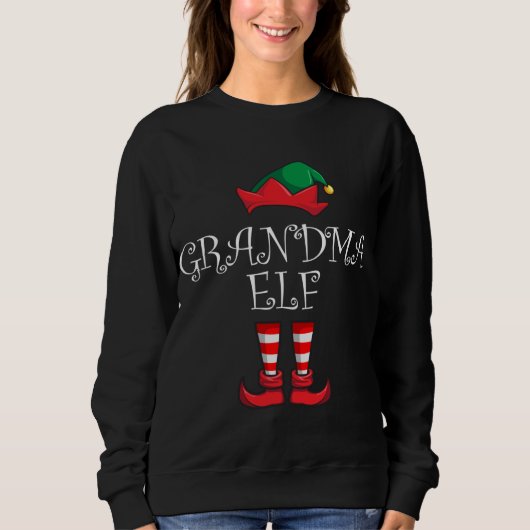 Oma Elf Matching Familie Weihnachten Pajama Grand Sweatshirt (Vorderseite)