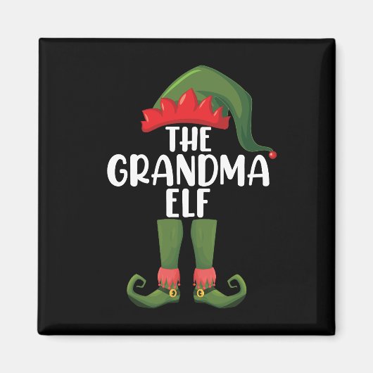 Oma Elf Matching Family Group Weihnachts-Party Magnet (Vorne)