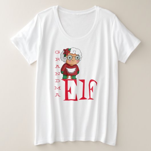 Oma Elf Weihnachten Große Größe T-Shirt (Design vorne)