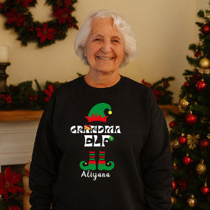 Oma-Elfen-Familien-Weihnachts-Outfit-Name T-Shirt