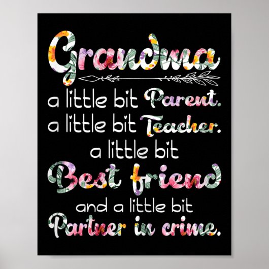 Oma Elternlehrer-Partner in Crime Funny Poster (Vorne)