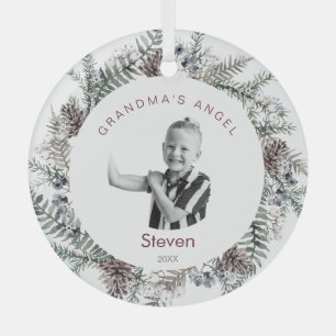 Oma-Engel-Foto Ornament Aus Glas