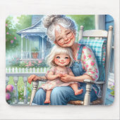 Oma Enkelin Veranda Umarmen Mousepad (Vorne)