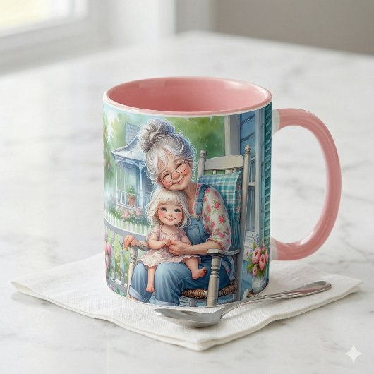 Oma Enkelin Veranda Umarmung Tasse