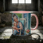Oma Enkelin Veranda Umarmung Tasse