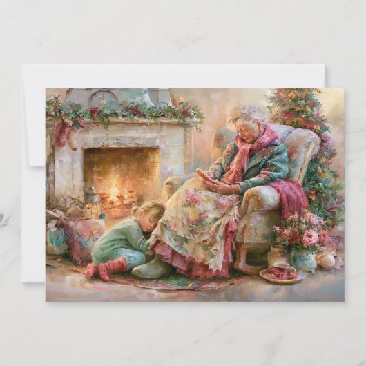 Oma Enkelkind Kamin Weihnachten  (Vorderseite)