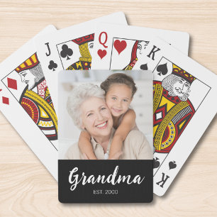 Oma erstellte Skript schwarzes Foto Spielkarten