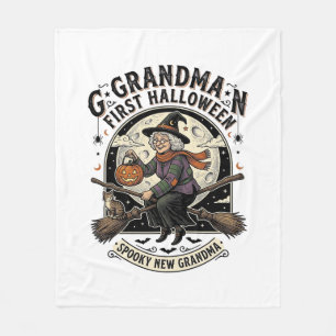 Oma erstes Halloween Vintage Hexe Shirt_1 Fleecedecke