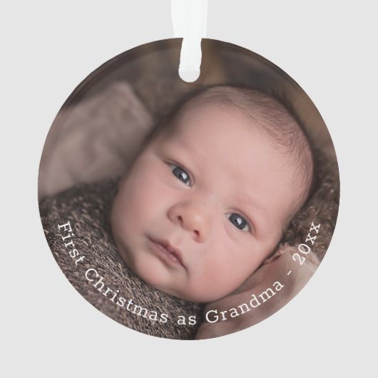 Oma Erstes Personalisiertes Foto Ornament (Rückseite)
