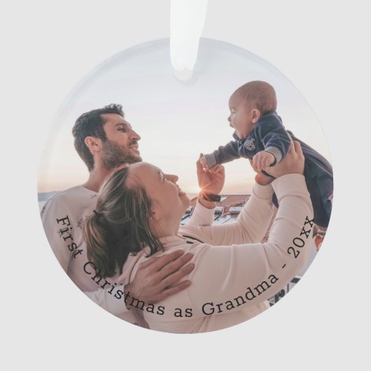 Oma Erstes Personalisiertes Foto Ornament (Vorderseite)