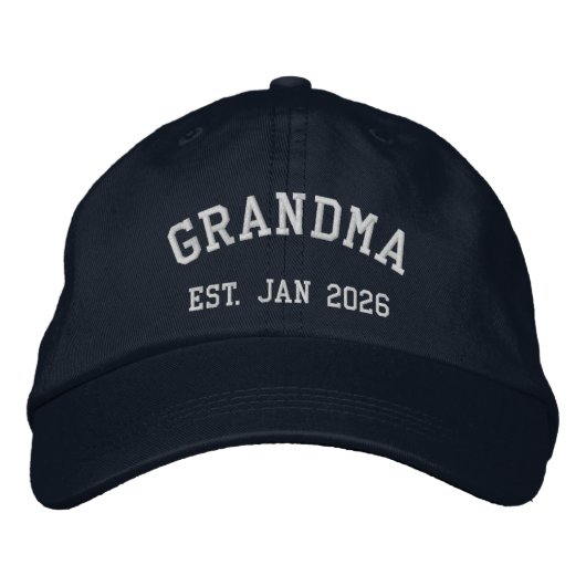Oma Est. 2026 Maßgeschneiderte bestickte Mütze Baseballkappe (Vorderseite)