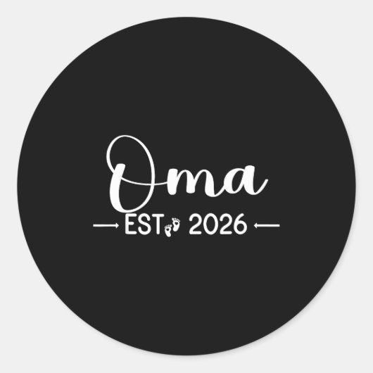 Oma Est 2026 New Matching Mother To Be 2026 Runder Aufkleber (Vorderseite)