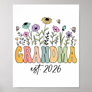 Oma Est. 2026 Wildflower zur Oma befördert Poster