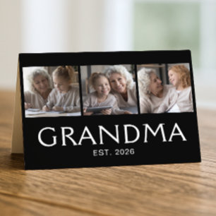 Oma Est. 3-Foto Schwarz Weiß Tag der Großeltern Karte