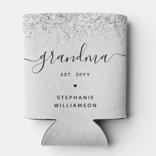 Oma Est Glitzer Confetti Custom Oma Geschenk Dosenkühler (Rückseite)