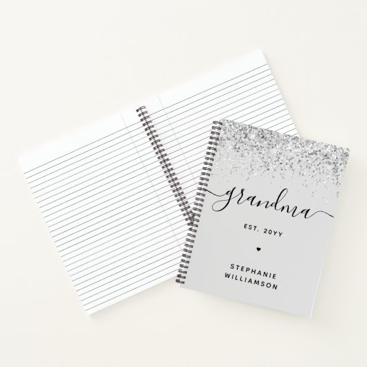 Oma Est Glitzer Confetti Custom Oma Geschenke Notizblock (Innenseite)