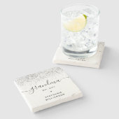 Oma Est Glitzer Confetti Custom Oma Geschenke Steinuntersetzer (Seitenansicht)