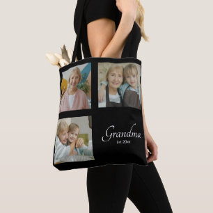 Oma Est Jahr Benutzerdefinierte 3-Foto-Collage-Ges Tasche