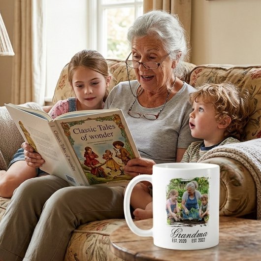 Oma Est schwarze elegante Schrift benutzerdefinier Kaffeetasse