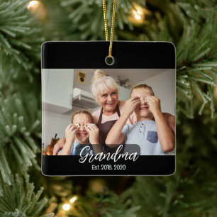 Oma Est. White Schrift 3 Foto Keramikornament