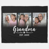 Oma Established Black Schrift 3 Foto Fleecedecke (Vorderseite (Horizontal))