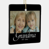 Oma Established Foto-Geschenk Keramikornament (Rechts)
