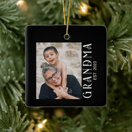Oma Established Foto-Geschenk Keramikornament (Baum)