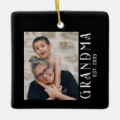 Oma Established Foto-Geschenk Keramikornament (Vorderseite)