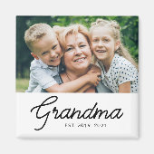 Oma Established Foto-Geschenk Magnet (Vorne)